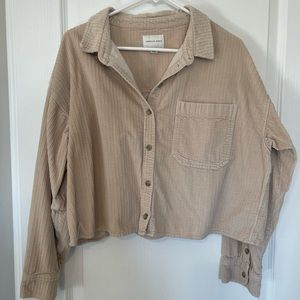 AE Crop Corduroy Button Up